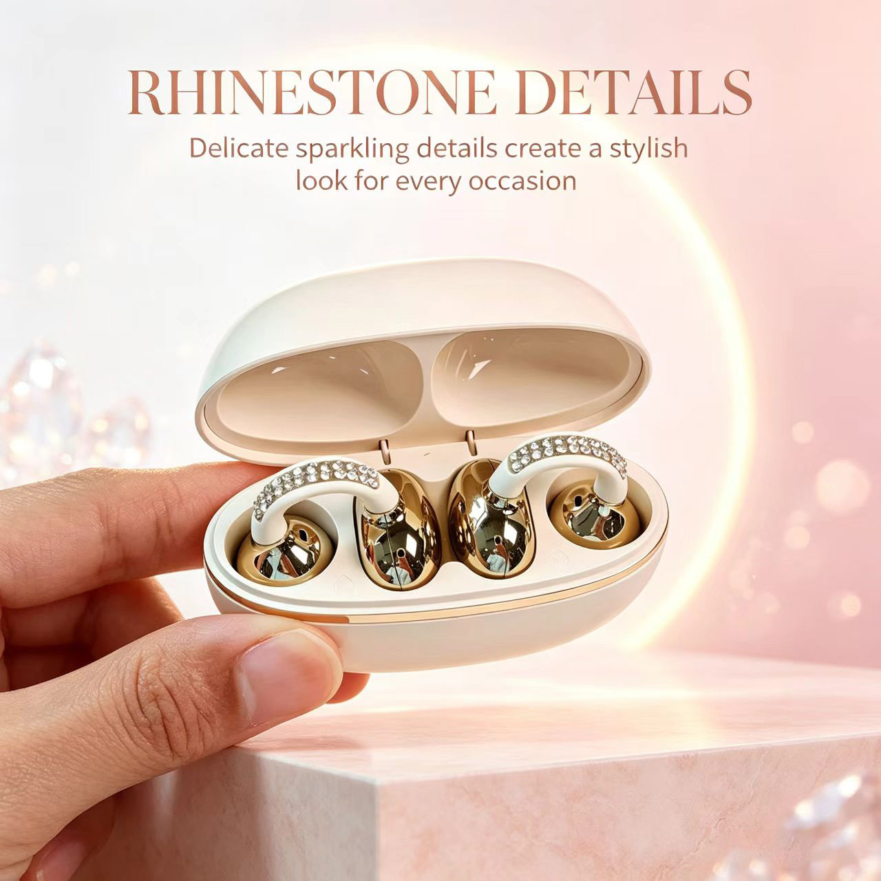 Rhinestone Open Ear Clip Wirel - đánh giá và giá Open Ear Air Conduction Headphones