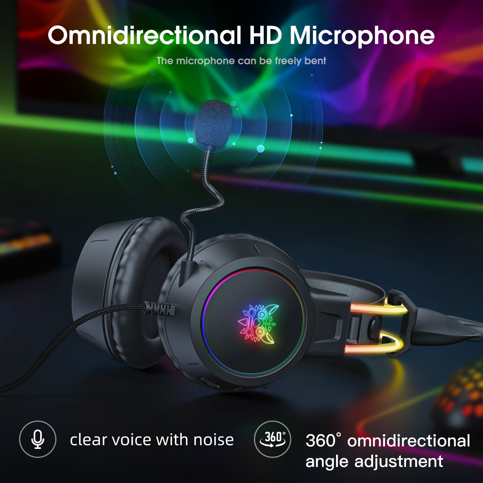 ONIKUMA Gaming Headset for 202 - đánh giá và giá Gaming Headset With Mic Rgb