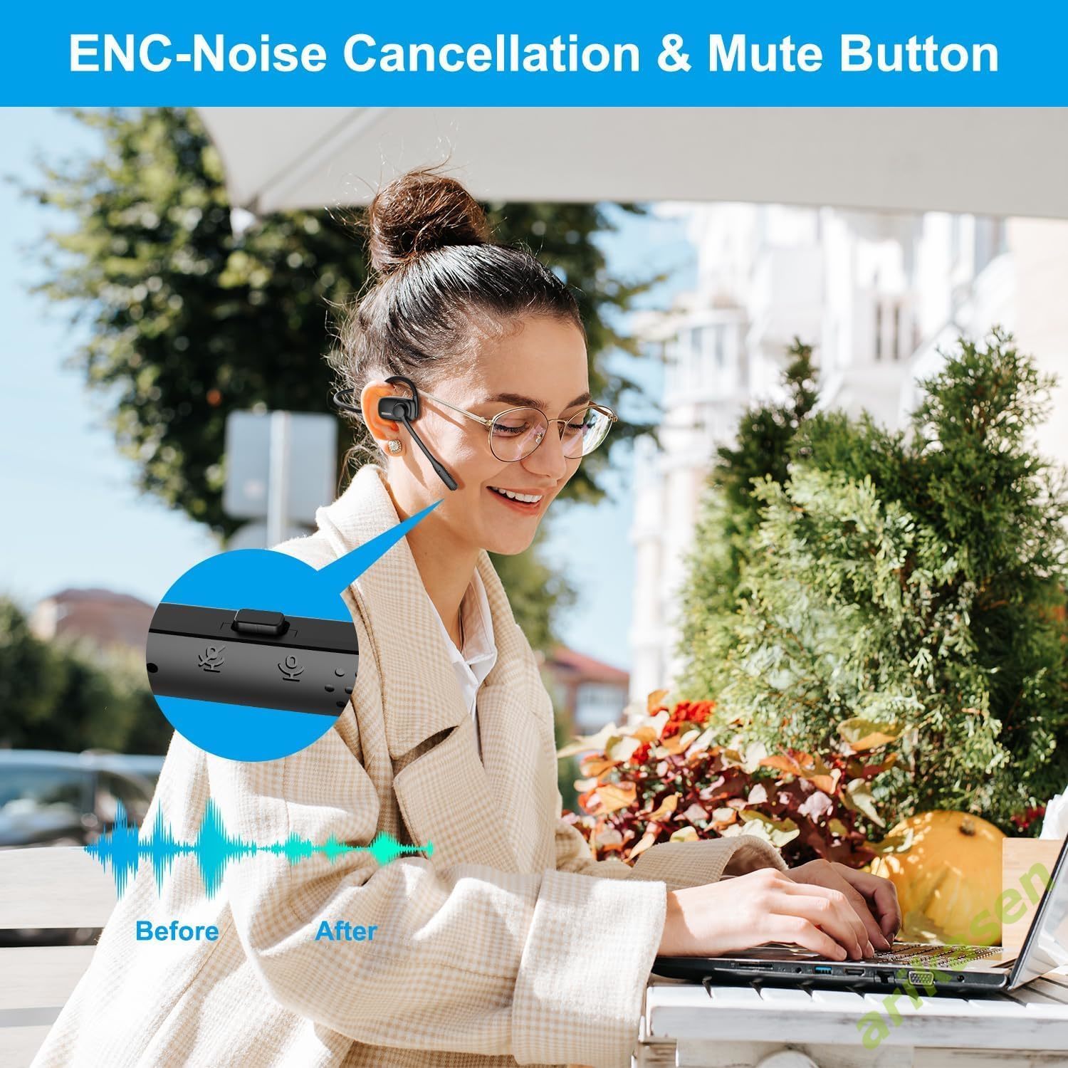 Bluetooth Headsets with Microp - đánh giá và giá Open Ear Air Conduction Headphones